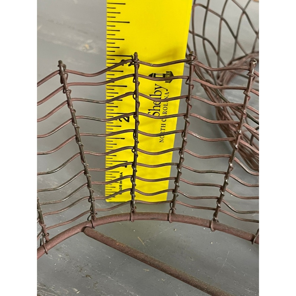 Vintage Style Rustic Brown Metal Wire Nesting Basket Set of 2 Farmhouse Decor - Picture 6 of 9